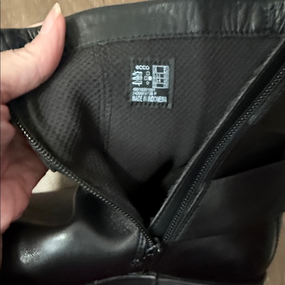 Ecco Black Ankle Boots with Metallic Detail - Picture 7 of 11
